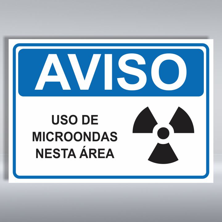 PLACA DE AVISO | USO DE MICROONDAS NESTA ÁREA